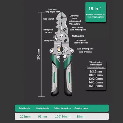 Electrician Wire Crimper Peeler Pliers Cables Stripping multifunctional Press Plier Terminal Crimping Gross Side Cutting Tool upscaleclicks