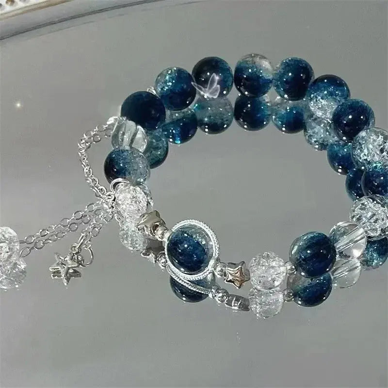 Fashion Simple Butterfly Chain Bead Bracelet for Women Fantasy Blue Crystal Beads Zircon Bracelet Party Aesthetic Egirl Jewelry upscaleclicks