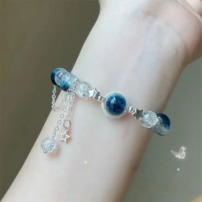 Fashion Simple Butterfly Chain Bead Bracelet for Women Fantasy Blue Crystal Beads Zircon Bracelet Party Aesthetic Egirl Jewelry upscaleclicks