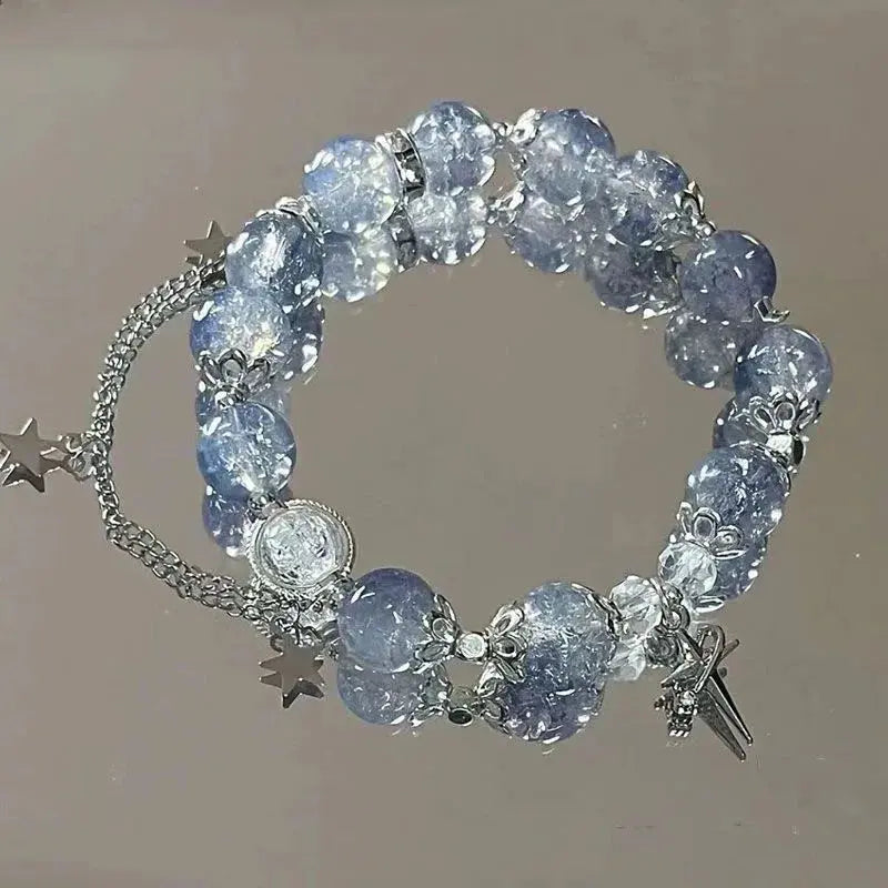 Fashion Simple Butterfly Chain Bead Bracelet for Women Fantasy Blue Crystal Beads Zircon Bracelet Party Aesthetic Egirl Jewelry upscaleclicks