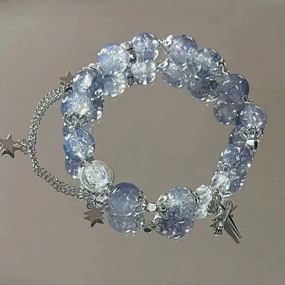 Fashion Simple Butterfly Chain Bead Bracelet for Women Fantasy Blue Crystal Beads Zircon Bracelet Party Aesthetic Egirl Jewelry upscaleclicks