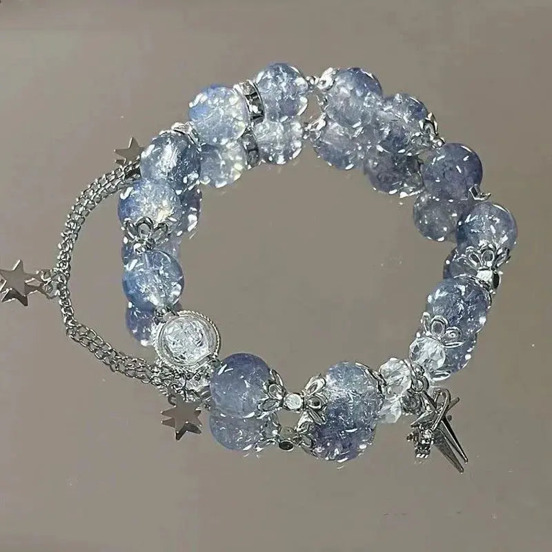 Fashion Simple Butterfly Chain Bead Bracelet for Women Fantasy Blue Crystal Beads Zircon Bracelet Party Aesthetic Egirl Jewelry upscaleclicks