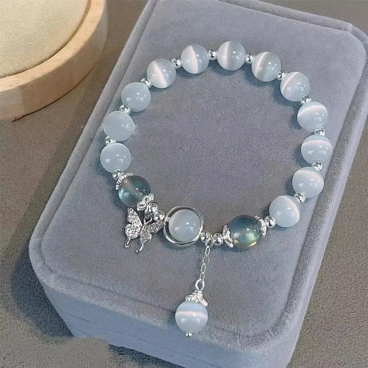 Fashion Simple Butterfly Chain Bead Bracelet for Women Fantasy Blue Crystal Beads Zircon Bracelet Party Aesthetic Egirl Jewelry upscaleclicks