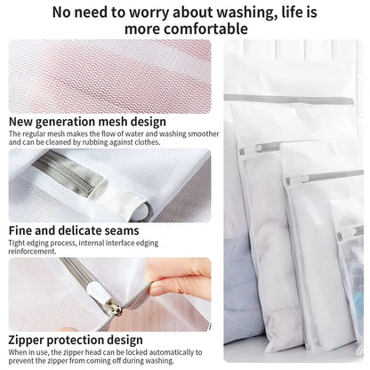 Fine Net Laundry Bag Clothing Care Washing Machines Dirty Laundry Basket Travel Shoes Mesh Bags Woman Bra Clothes Organizer upscaleclicks