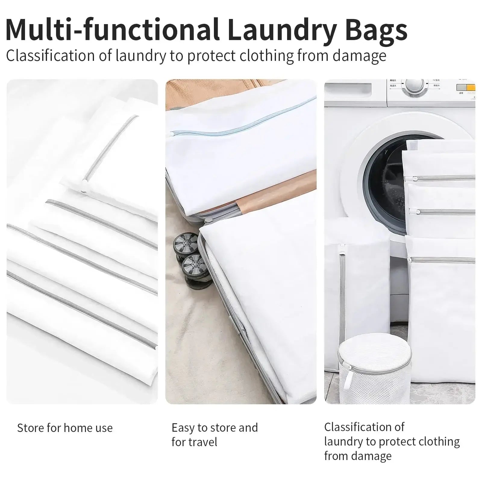 Fine Net Laundry Bag Clothing Care Washing Machines Dirty Laundry Basket Travel Shoes Mesh Bags Woman Bra Clothes Organizer upscaleclicks
