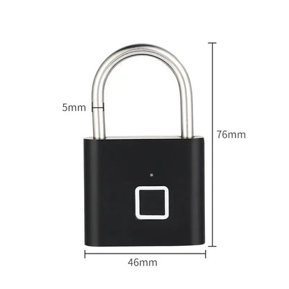 Fingerprint Padlock Locker Lock Smart Pad Lock Waterproof Small Portable Padlock with USB Charging for Locker   Luggage Suitcas upscaleclicks