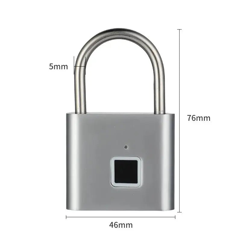Fingerprint Padlock Locker Lock Smart Pad Lock Waterproof Small Portable Padlock with USB Charging for Locker   Luggage Suitcas upscaleclicks