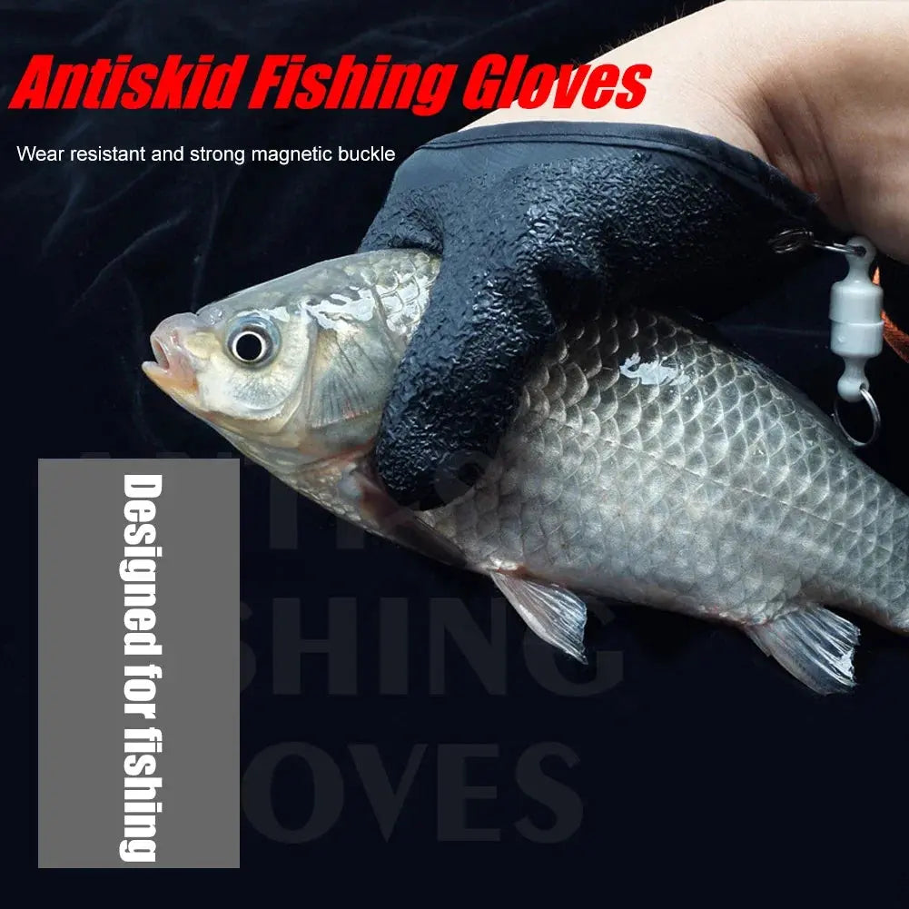 Fishing Gloves Anti-Slip Protect Hand from Puncture Scrapes Fisherman Professional Catch Fish Latex Hunting Gloves Left/Right upscaleclicks