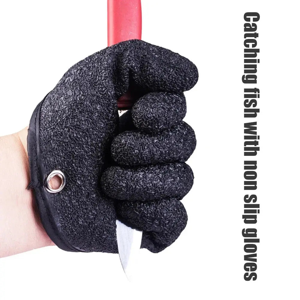 Fishing Gloves Anti-Slip Protect Hand from Puncture Scrapes Fisherman Professional Catch Fish Latex Hunting Gloves Left/Right upscaleclicks