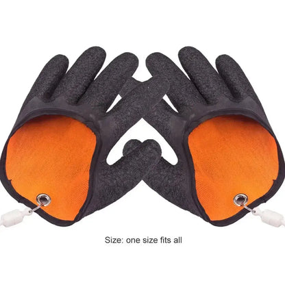 Fishing Gloves Anti-Slip Protect Hand from Puncture Scrapes Fisherman Professional Catch Fish Latex Hunting Gloves Left/Right upscaleclicks