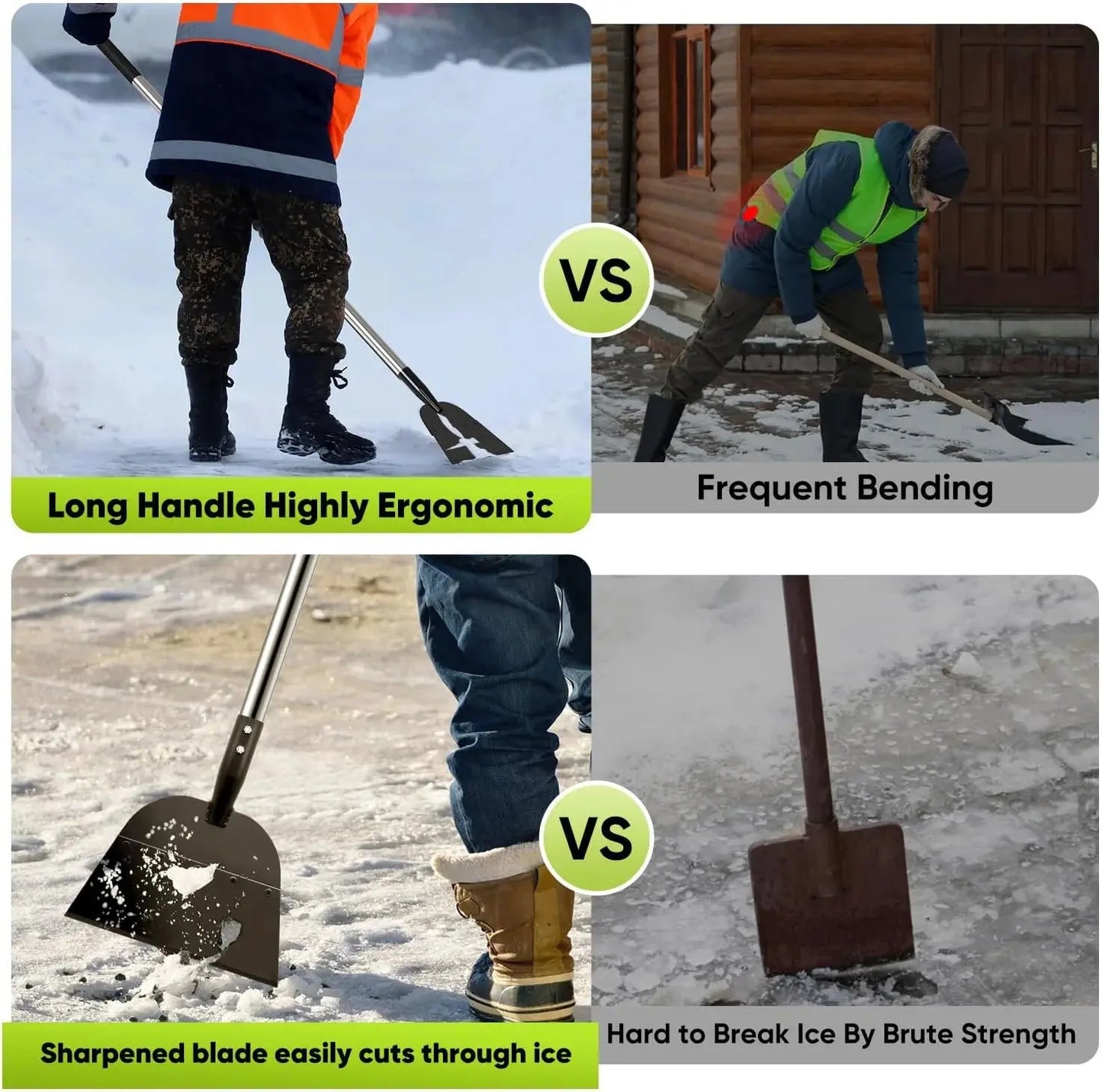 Flat Shovel Snow Shovel Ice Scraper Floor Scraper Outdoor Garden Cleaning Shovel Ice Shovel for Driveway Weeds Removal Tools upscaleclicks