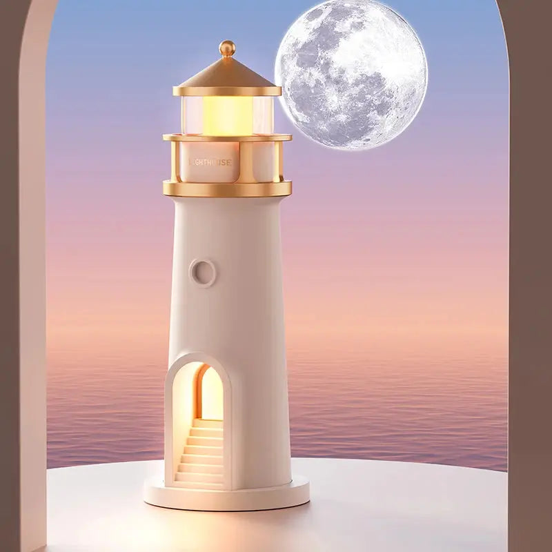 Floating Moon Lamp Projection Lighthouse Lamps Night Light Remote Control Bluetooth Speakers Motion Sensor Light Room Decor Gift upscaleclicks