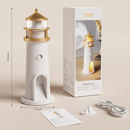 Floating Moon Lamp Projection Lighthouse Lamps Night Light Remote Control Bluetooth Speakers Motion Sensor Light Room Decor Gift upscaleclicks