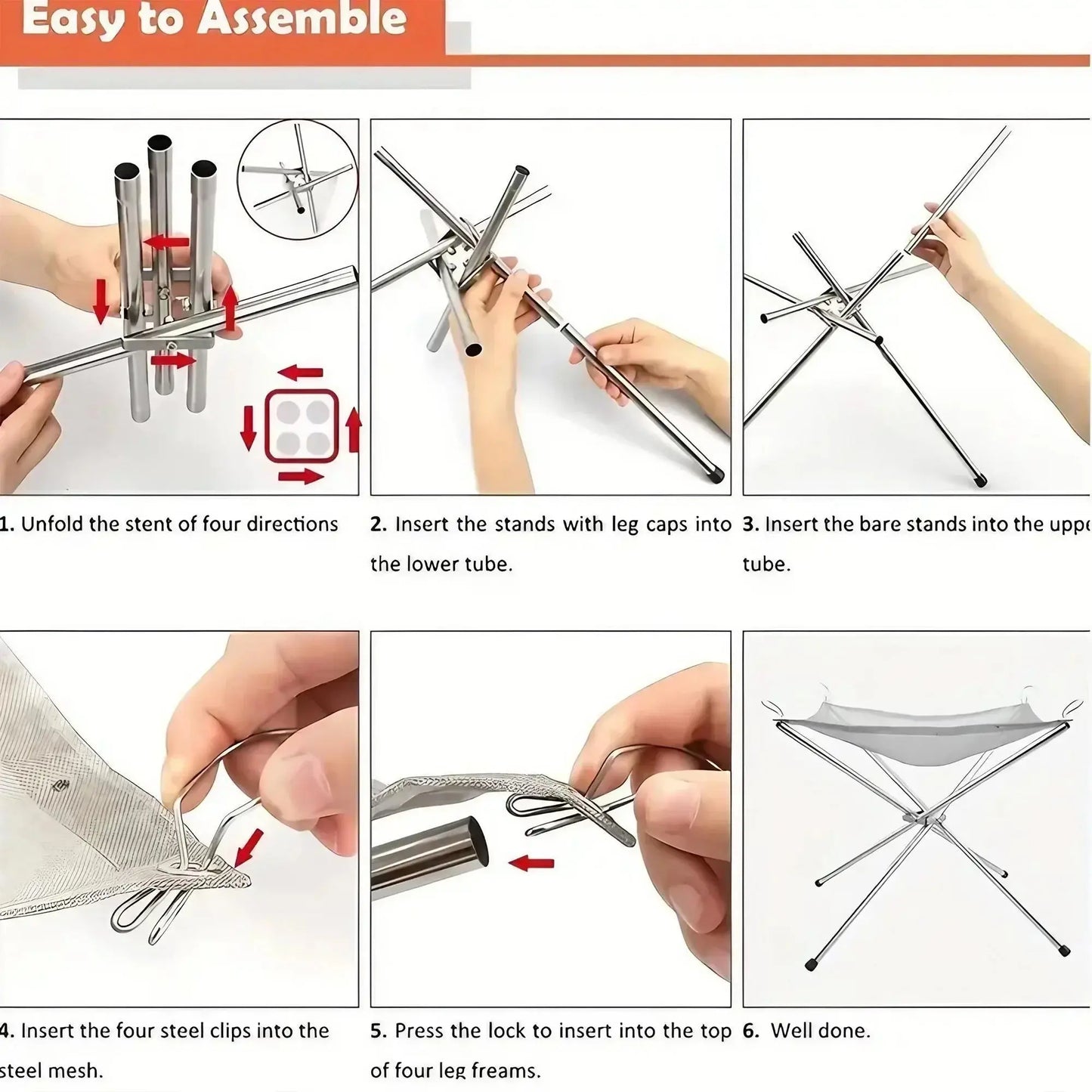 Folding Portable Steel Mesh Camping Fire Pit, Outdoor Wood Burning Bonfires Rack, Stainless Steel Fire Pit, with Carrying Bag upscaleclicks