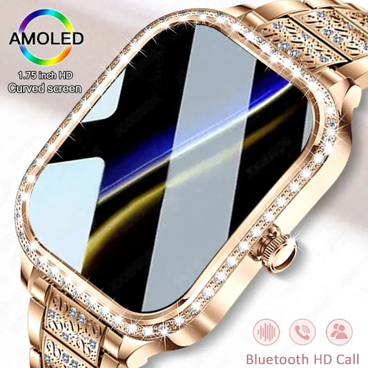 For Xiaomi Huawei New Women Smart Watch Heart Rate Blood Pressure Monitor Music Playback AI Voice Sports BT Calling SmartWatch upscaleclicks
