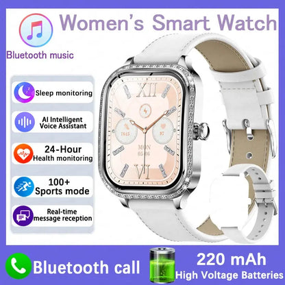 For Xiaomi Huawei New Women Smart Watch Heart Rate Blood Pressure Monitor Music Playback AI Voice Sports BT Calling SmartWatch upscaleclicks