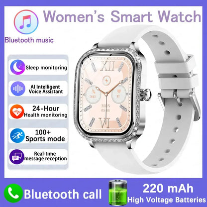 For Xiaomi Huawei New Women Smart Watch Heart Rate Blood Pressure Monitor Music Playback AI Voice Sports BT Calling SmartWatch upscaleclicks