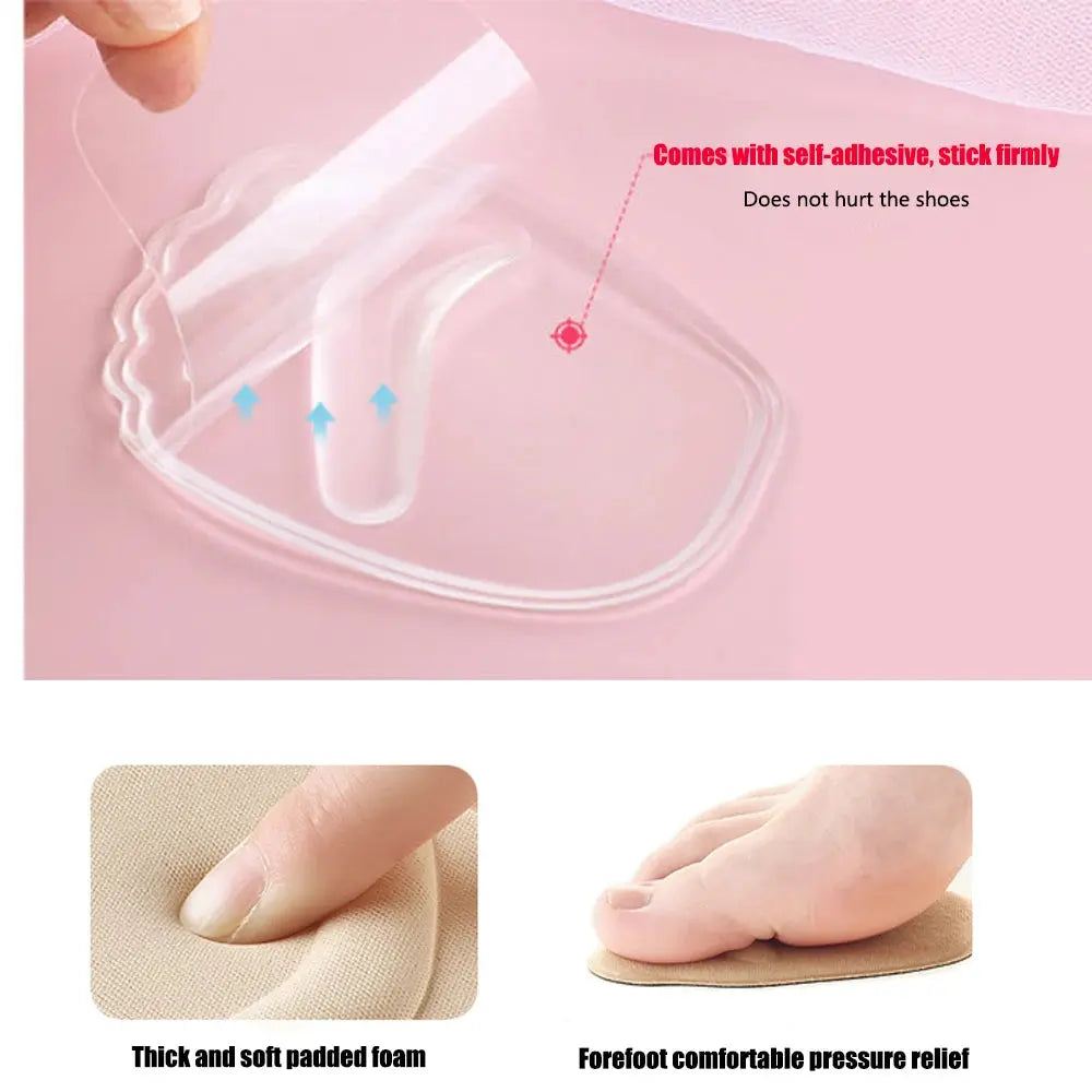 Forefoot Insert Cushion Pads for Women Shoes Anti slip Silicone Foot Pain Relief Pads for High Heels Sandals Gel Shoe Insoles upscaleclicks