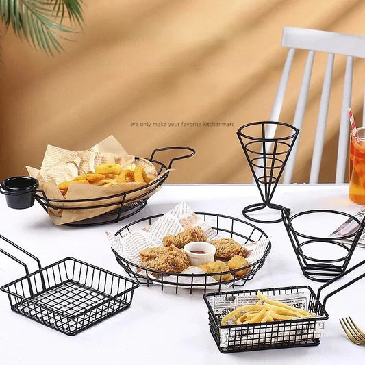 French Fries Basket Snack Bucket Chip Fried Chicken Storage Basket Food Frying Basket Oil Strainer Creative Tableware Container upscaleclicks