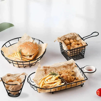 French Fries Basket Snack Bucket Chip Fried Chicken Storage Basket Food Frying Basket Oil Strainer Creative Tableware Container upscaleclicks