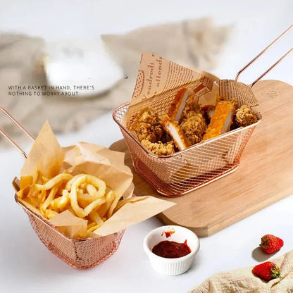 French Fries Basket Snack Bucket Chip Fried Chicken Storage Basket Food Frying Basket Oil Strainer Creative Tableware Container upscaleclicks