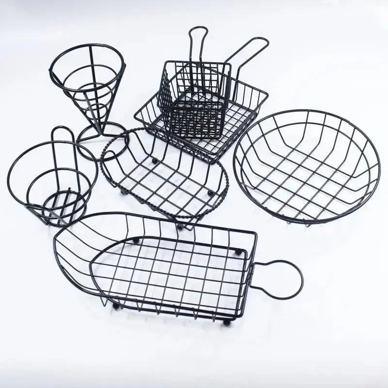 French Fries Basket Snack Bucket Chip Fried Chicken Storage Basket Food Frying Basket Oil Strainer Creative Tableware Container upscaleclicks