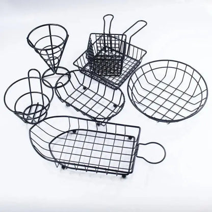 French Fries Basket Snack Bucket Chip Fried Chicken Storage Basket Food Frying Basket Oil Strainer Creative Tableware Container upscaleclicks