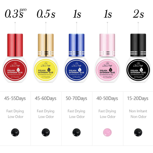 GLAMLASH 0.3-2 Sec Dry Eyelash Extension Glue Individual False Lashes Black Adhesive Kit for Professional Use upscaleclicks