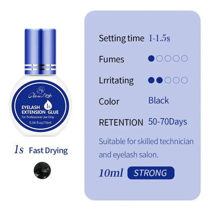 GLAMLASH 0.3-2 Sec Dry Eyelash Extension Glue Individual False Lashes Black Adhesive Kit for Professional Use upscaleclicks