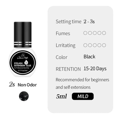 GLAMLASH 0.3-2 Sec Dry Eyelash Extension Glue Individual False Lashes Black Adhesive Kit for Professional Use upscaleclicks