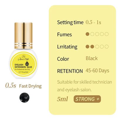 GLAMLASH 0.3-2 Sec Dry Eyelash Extension Glue Individual False Lashes Black Adhesive Kit for Professional Use upscaleclicks