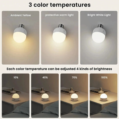 HPH Rechargeable Light Bulbs Remote Control Battery Operated Light Bulb with Timer, Dimmable, 3 Color Temperatures upscaleclicks