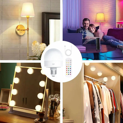 HPH Rechargeable Light Bulbs Remote Control Battery Operated Light Bulb with Timer, Dimmable, 3 Color Temperatures upscaleclicks