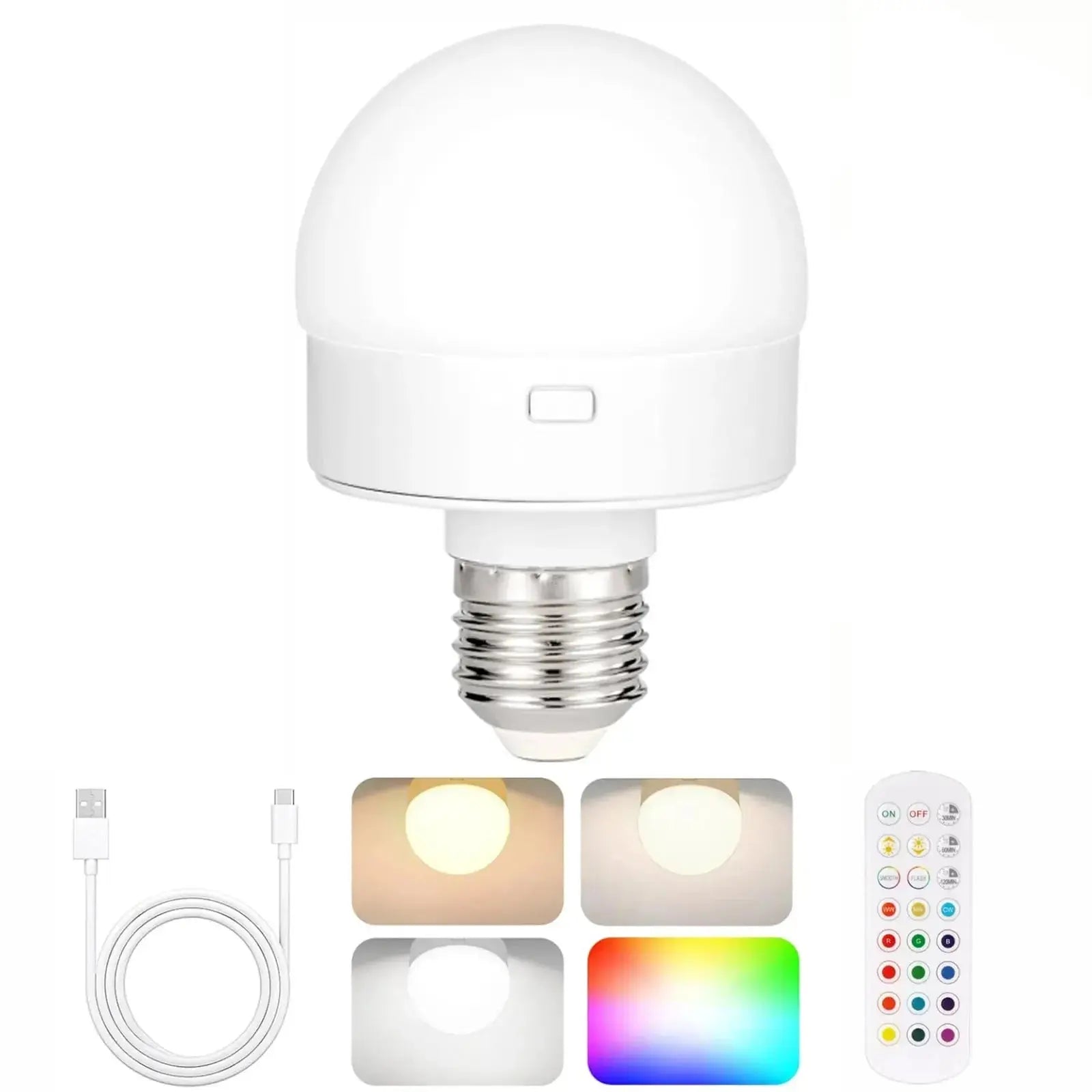 HPH Rechargeable Light Bulbs Remote Control Battery Operated Light Bulb with Timer, Dimmable, 3 Color Temperatures upscaleclicks