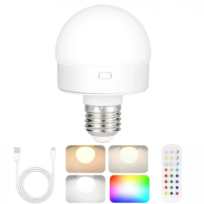 HPH Rechargeable Light Bulbs Remote Control Battery Operated Light Bulb with Timer, Dimmable, 3 Color Temperatures upscaleclicks