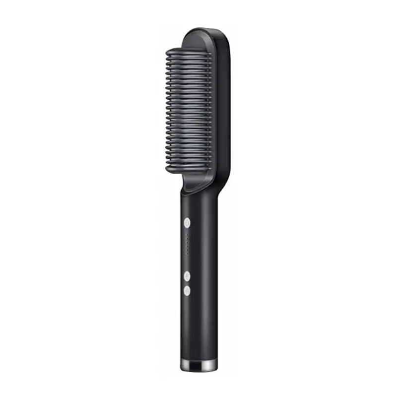 Hair Straightener Ceramic Hot Comb 2 in 1 Electric Straighten Hair Brush Negative Ion Fast Heating Styling Tool ﻿