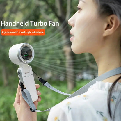 Hanging Neck Outdoor 180 Degree Folding Desktop Mini Electric Fan Hand-held Folding High-speed Powerful Turbo Fan 2025 upscaleclicks