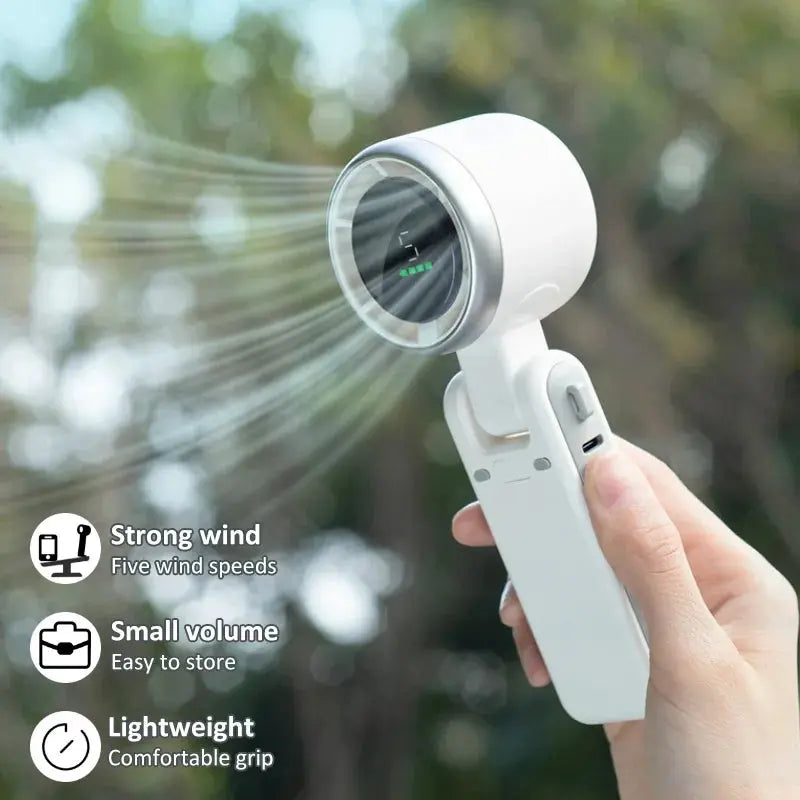 Hanging Neck Outdoor 180 Degree Folding Desktop Mini Electric Fan Hand-held Folding High-speed Powerful Turbo Fan 2025 upscaleclicks