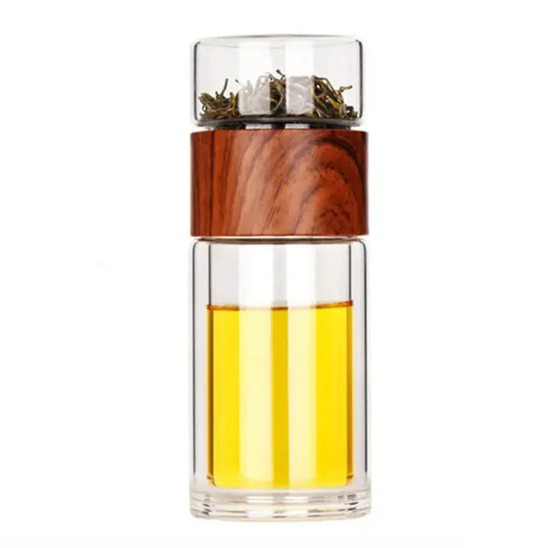 High Quality Double Glass Water Bottle with Case Tea Drink Bottle Infuser Tumbler Drinkware Waterbottle Eco-Friendly