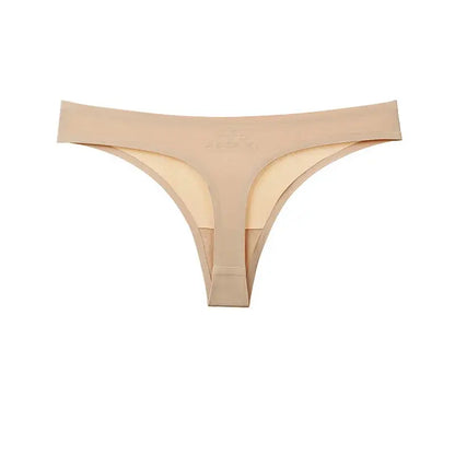 Ice Silk Leopard Women Panties Sexy G String Thong Seamless Underwear T Back Candy Color Girls Briefs Underpants Plus Size M-XXL upscaleclicks