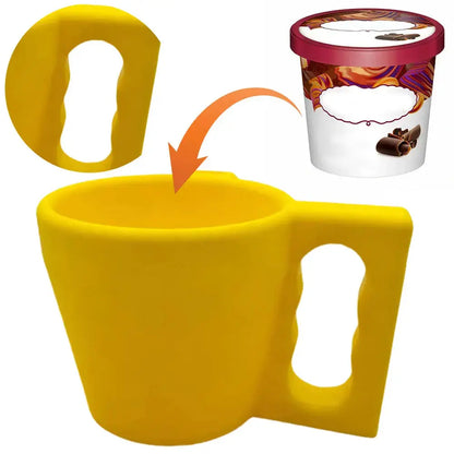 Insulated Cup Holder Reusable Ice Cream Sleeve Plastic with Handle Spoon Holder for Ice Cream Yogurt Frozen Desserts upscaleclicks