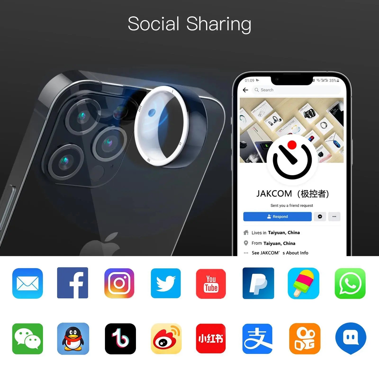 JAKCOM R5 Smart Ring Best gift with hw28 smartwatch 7 gps consumer electronics store official global version nfc upscaleclicks