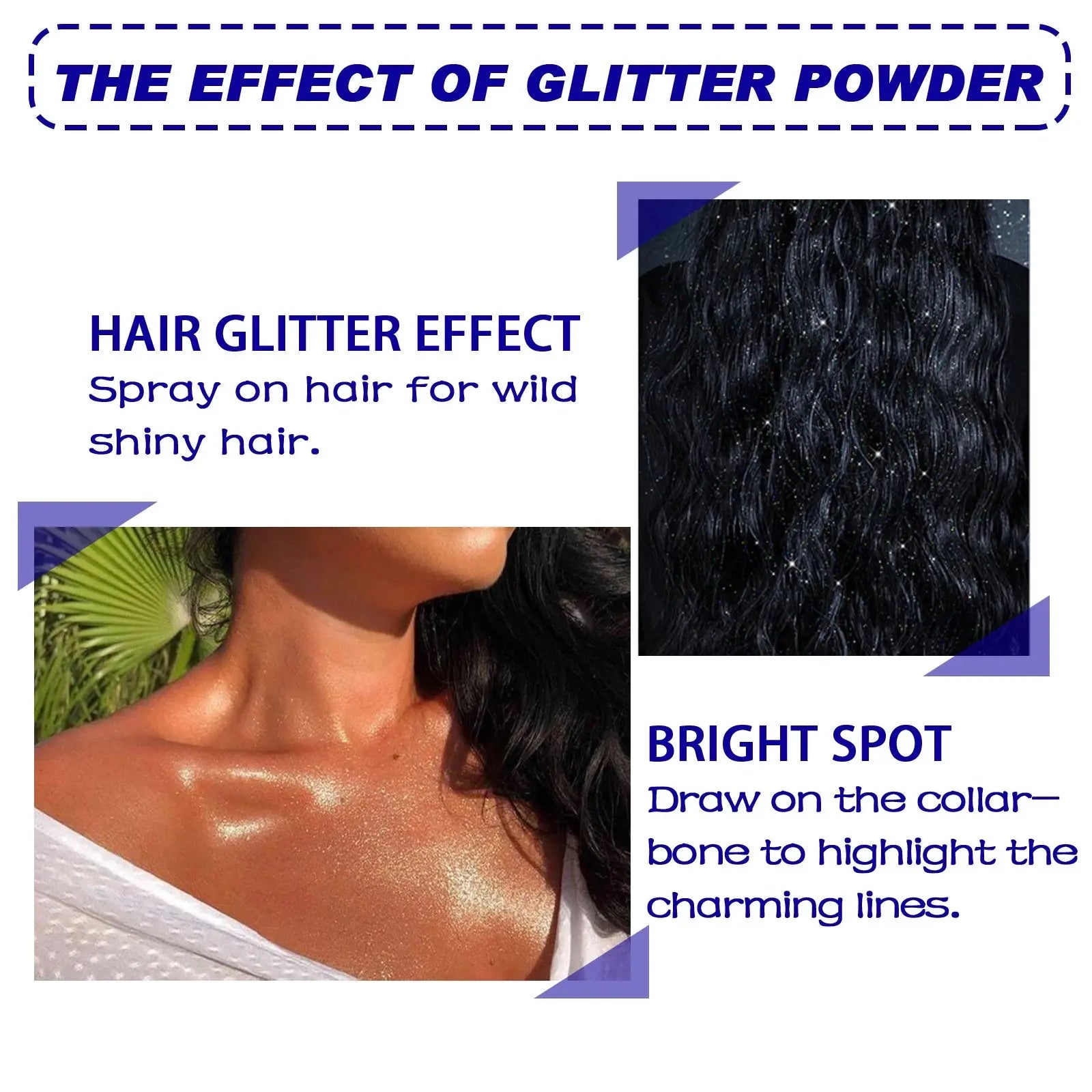 Jaysuing Shiny Glitter Spray Body Hair Clothes Highlighter Powder Waterproof Long Lasting Holographic Powder Makeup Product upscaleclicks