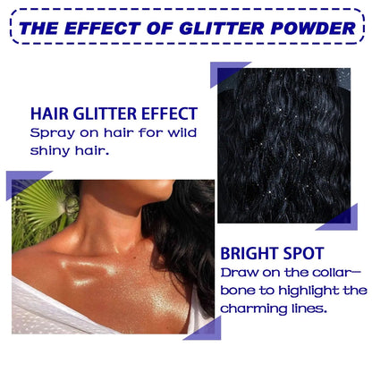 Jaysuing Shiny Glitter Spray Body Hair Clothes Highlighter Powder Waterproof Long Lasting Holographic Powder Makeup Product upscaleclicks