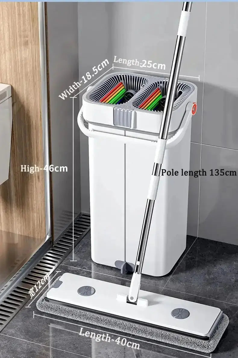 Joybos Mop with Bucket and Squeeze,Hand Free Flat Floor Mop and Bucket Multifunction Microfiber Mops Floor Home Cleaning Tools upscaleclicks