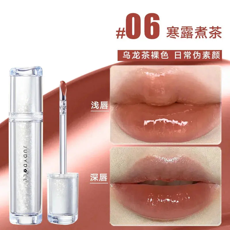 Judydoll Lip Glaze Mirror Shine Watery Lipstick Non-Stick Cup Long Lasting Moisturising Lip Tint Waterproof Makeup Cosmetics upscaleclicks