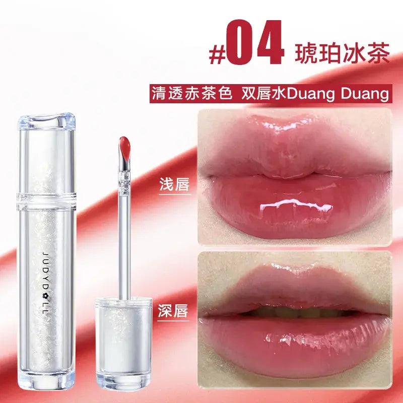 Judydoll Lip Glaze Mirror Shine Watery Lipstick Non-Stick Cup Long Lasting Moisturising Lip Tint Waterproof Makeup Cosmetics upscaleclicks