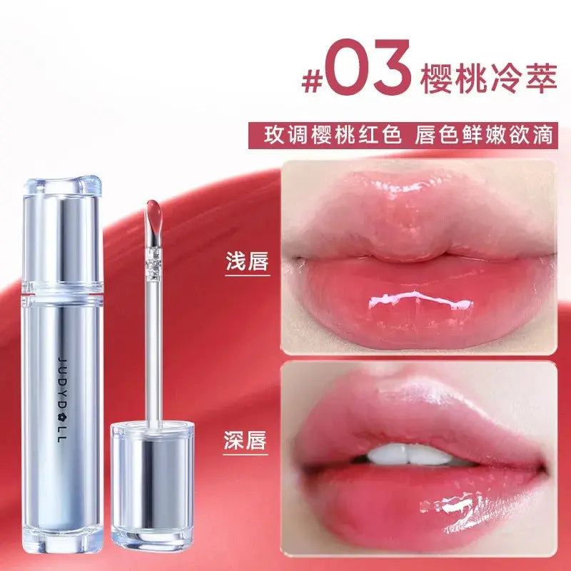 Judydoll Lip Glaze Mirror Shine Watery Lipstick Non-Stick Cup Long Lasting Moisturising Lip Tint Waterproof Makeup Cosmetics upscaleclicks