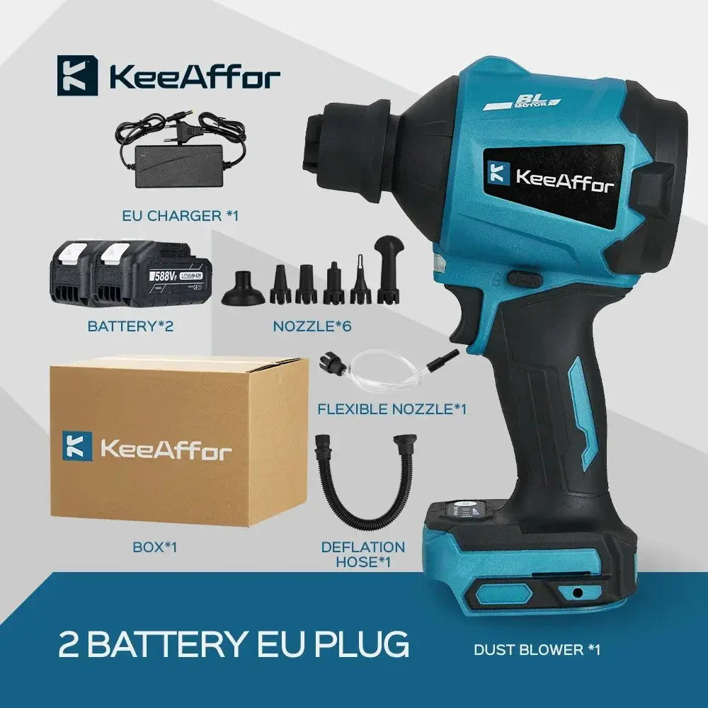 KEEAFFOR 1500W 80000RPM Brushless Blower Cordless Multifunction Inflator Vacuum Dust Cleanner Dust Blower For Makita 18v Battery upscaleclicks