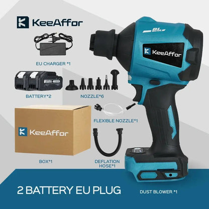 KEEAFFOR 1500W 80000RPM Brushless Blower Cordless Multifunction Inflator Vacuum Dust Cleanner Dust Blower For Makita 18v Battery upscaleclicks